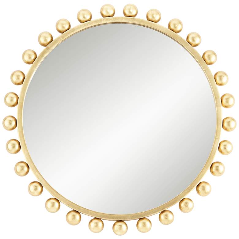 Image 2 Uttermost Amalie 33" Metallic Gold Leaf Sphere Edge Round Wall Mirror