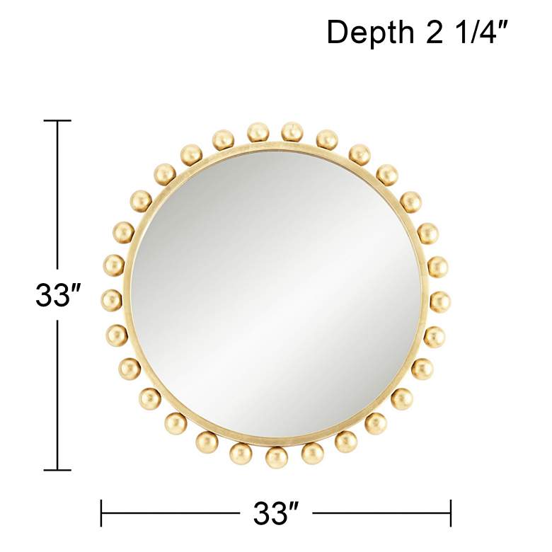 Image 7 Uttermost Amalie 33" Metallic Gold Leaf Sphere Edge Round Wall Mirror more views