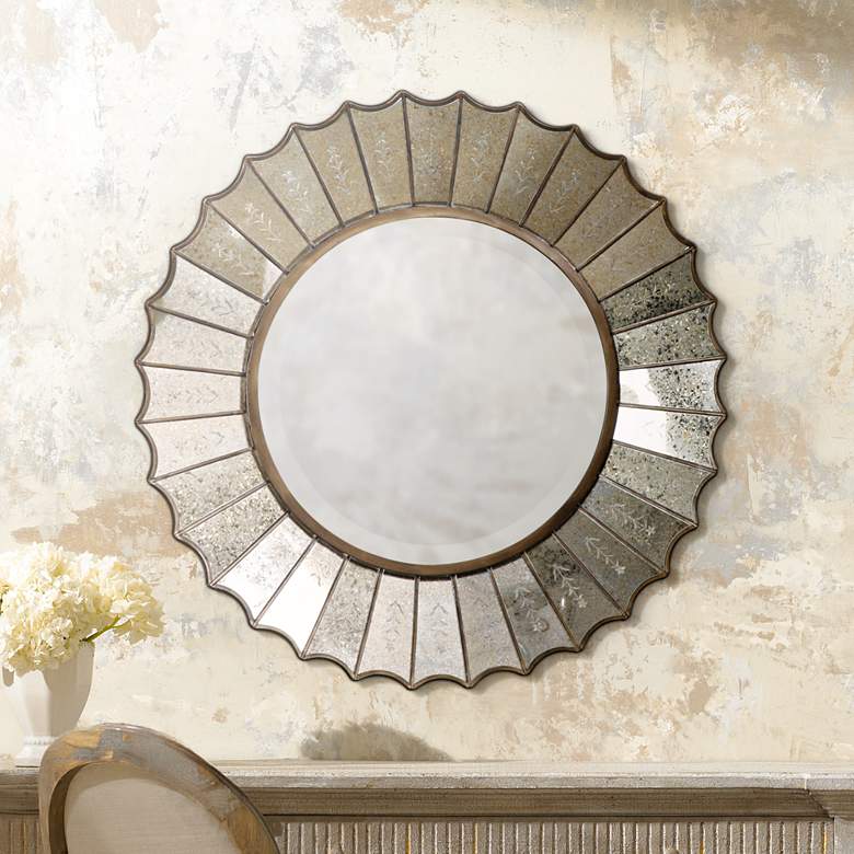 Image 1 Uttermost Amberlyn 32 inch Round Wall Mirror