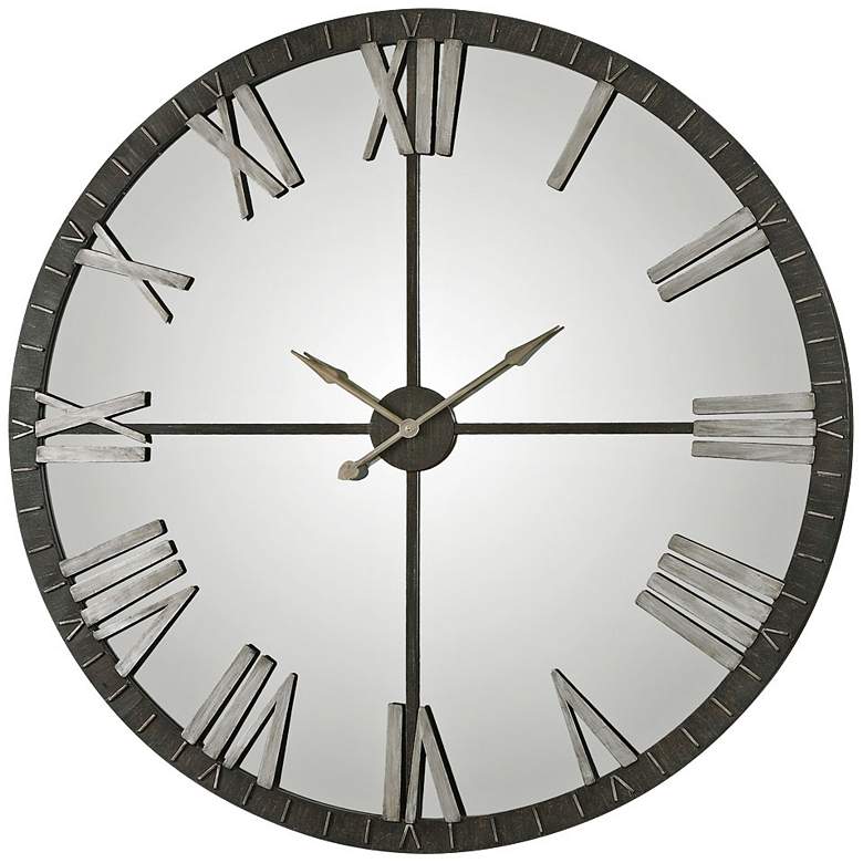 Image 2 Uttermost Amelie 60 inch Round Metal Wall Clock