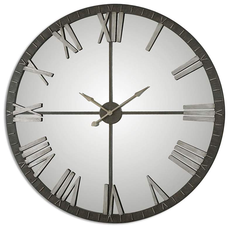 Image 2 Uttermost Amelie 60 inch Round Metal Wall Clock