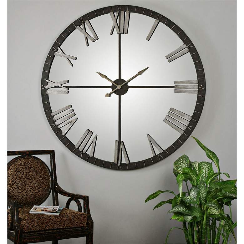 Image 1 Uttermost Amelie 60" Round Metal Wall Clock