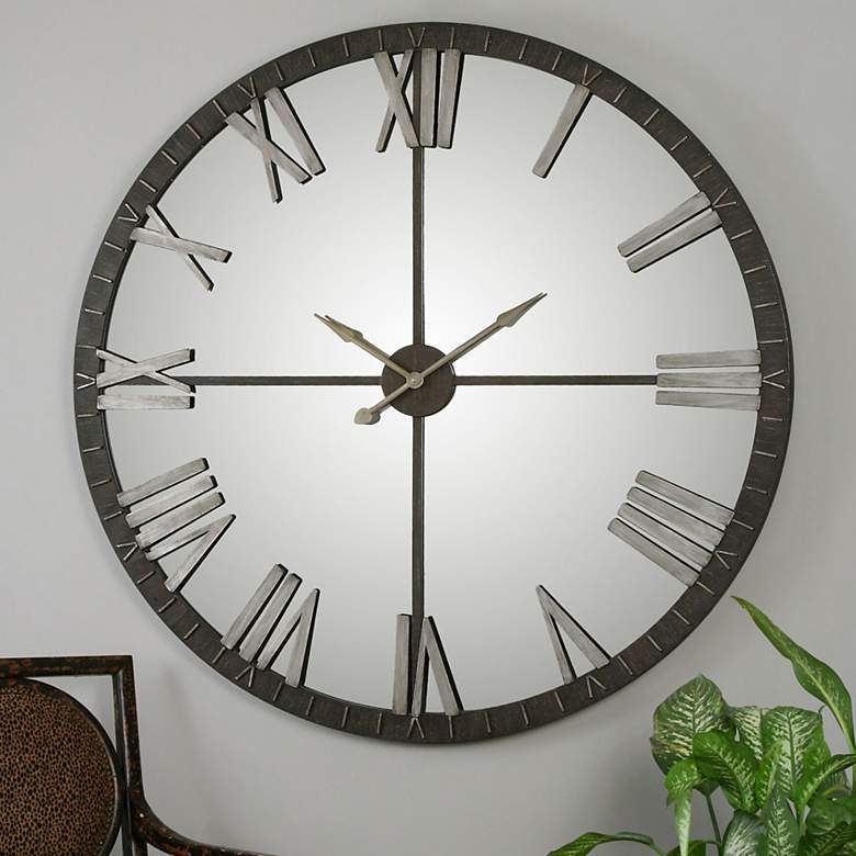 Image 1 Uttermost Amelie 60" Round Metal Wall Clock