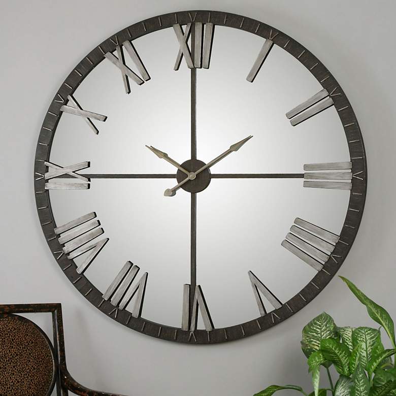 Image 1 Uttermost Amelie 60 inch Round Metal Wall Clock