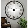 Uttermost Amelie 60" Round Metal Wall Clock