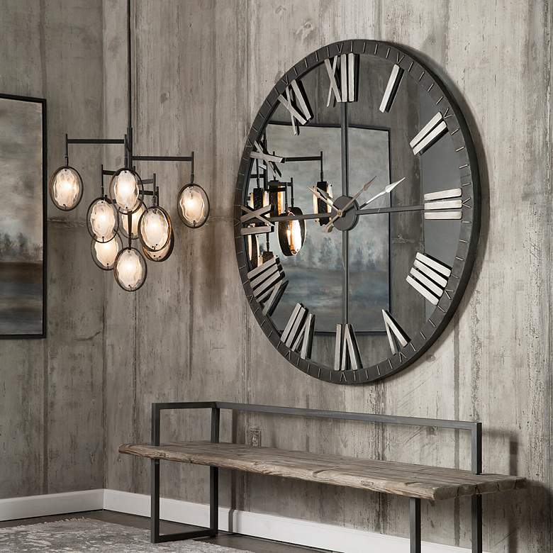 Image 3 Uttermost Amelie 60" Round Metal Wall Clock more views