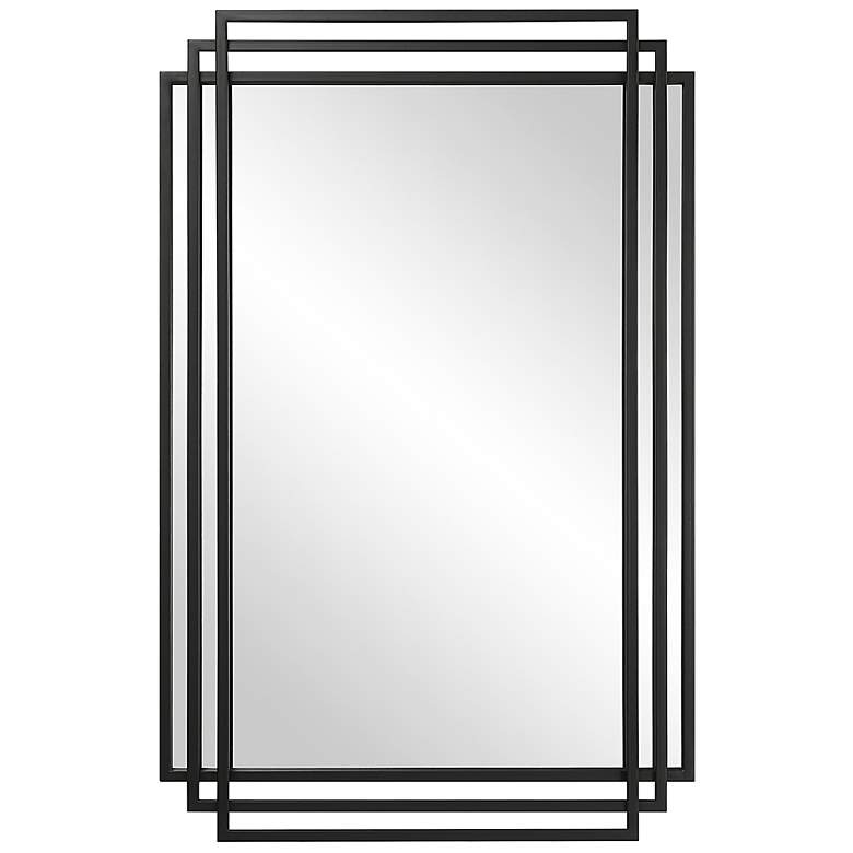 Image 2 Uttermost Amherst 36 1/2" x 23 3/4" Matte Black Metal Wall Mirror