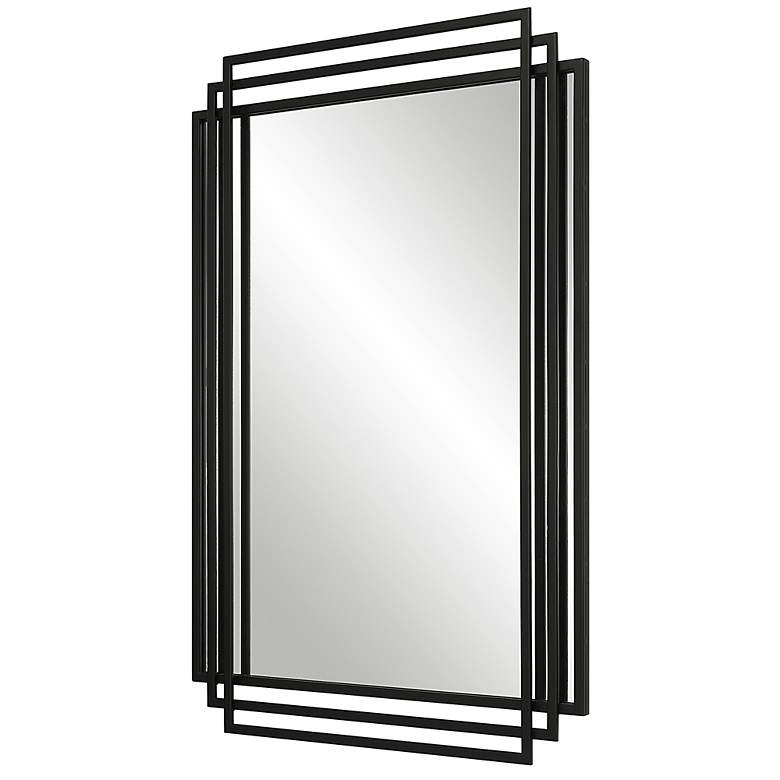 Image 4 Uttermost Amherst 36 1/2" x 23 3/4" Matte Black Metal Wall Mirror more views
