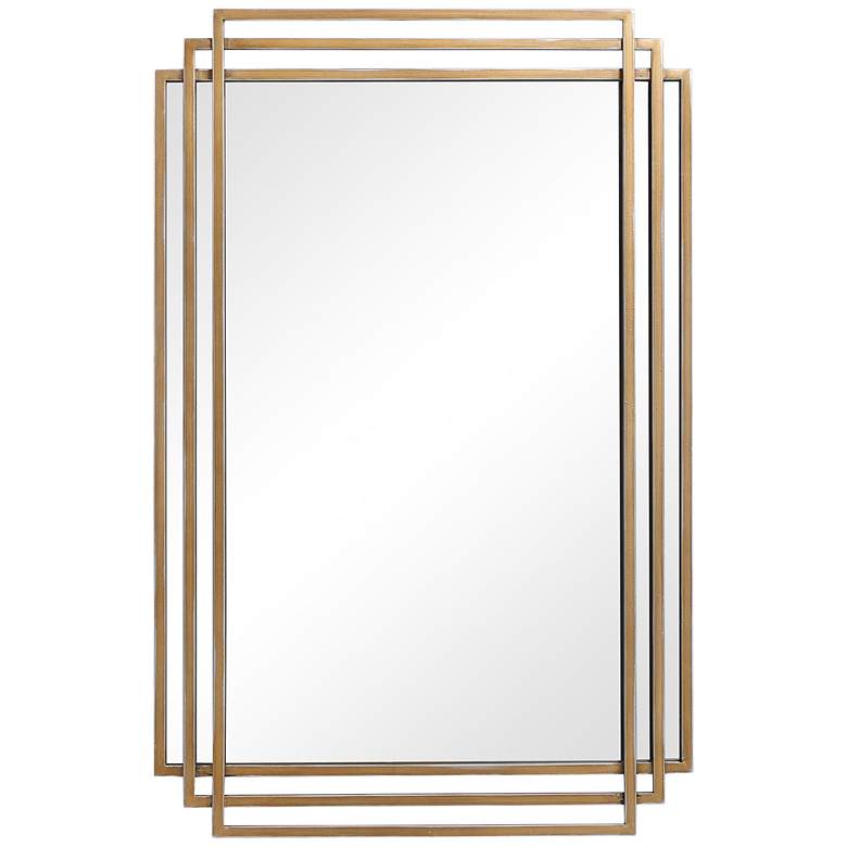 Uttermost Amherst Brushed Gold 23 3/4 inch x 36 1/2 inch Wall Mirror