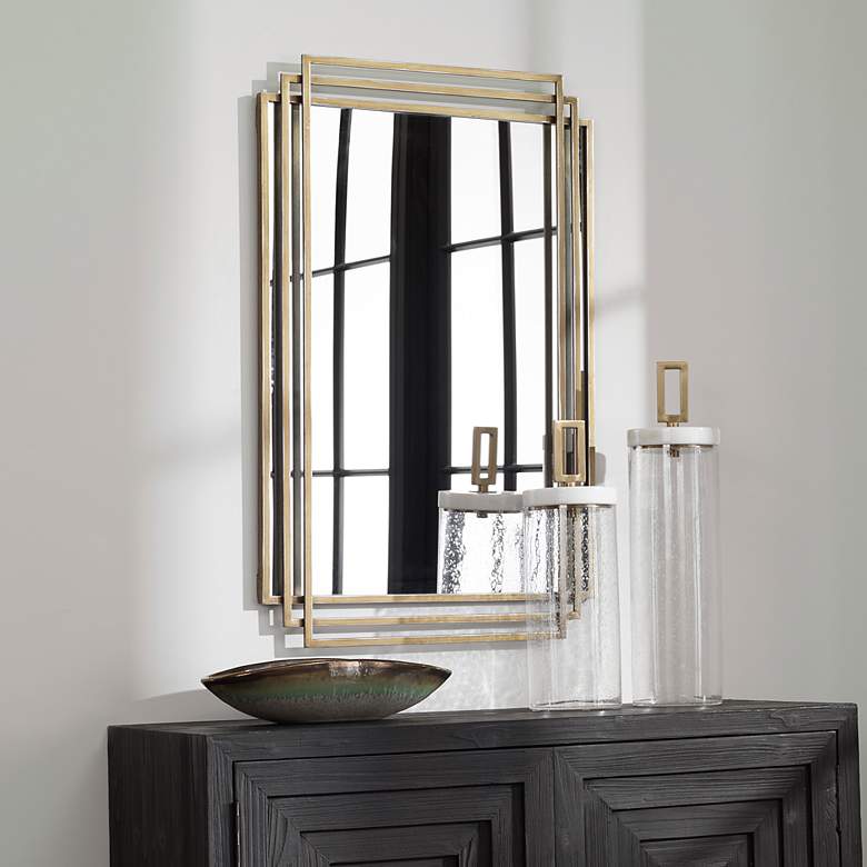 Image 3 Uttermost Amherst Brushed Gold 23 3/4" x 36 1/2" Wall Mirror more views
