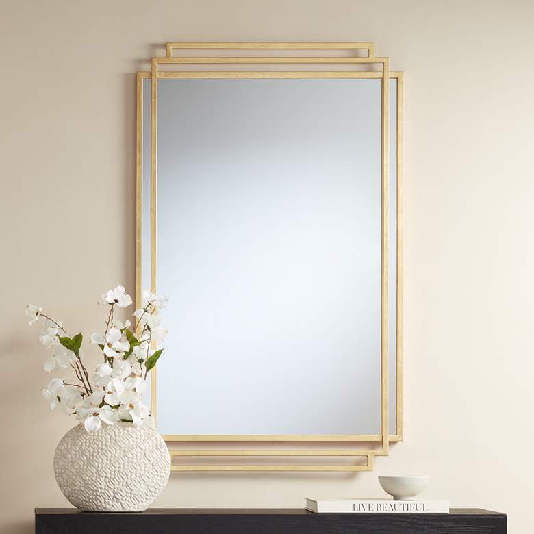 Image 1 Uttermost Amherst Brushed Gold 24" x 38 1/2" Wall Mirror