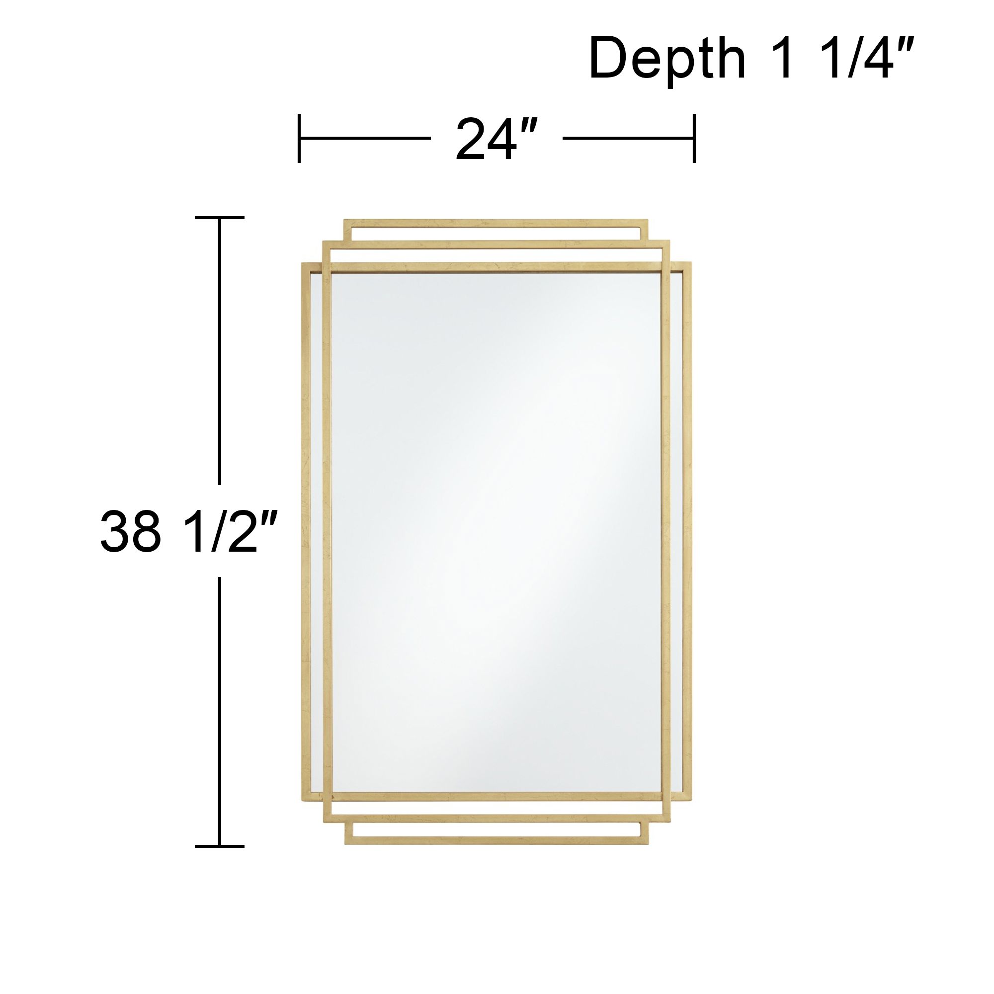 Uttermost Amherst Brushed Gold 24" x 38 1/2" Wall Mirror