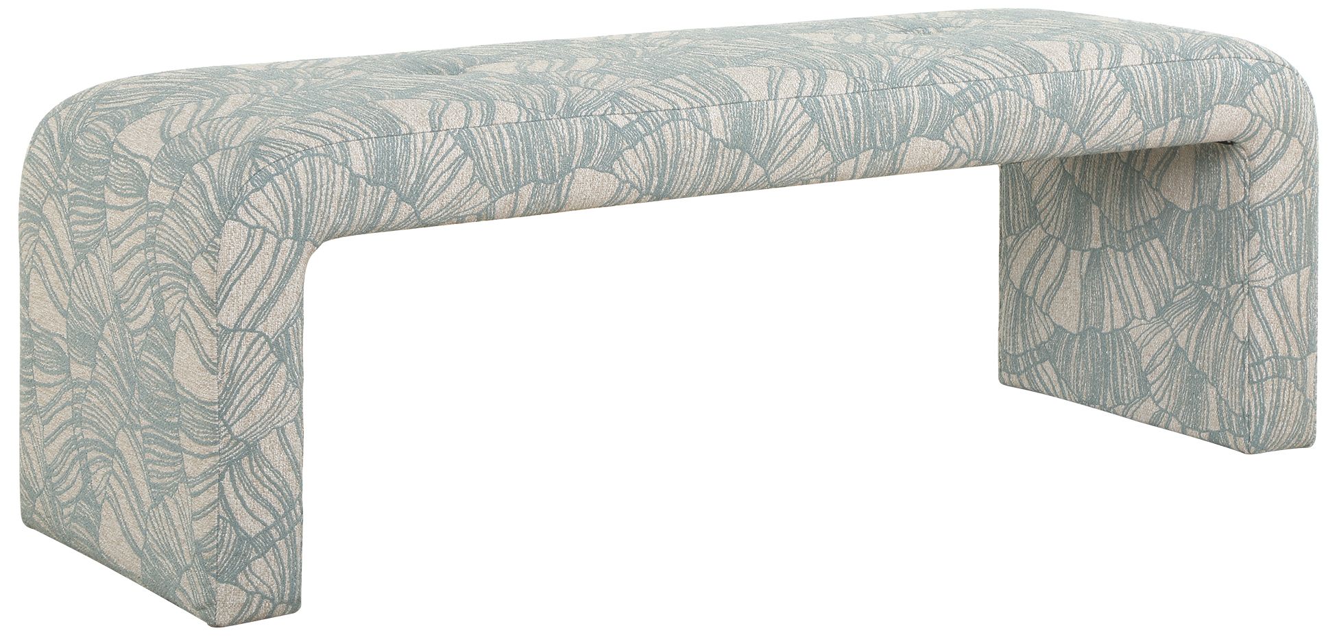 Image 4 Uttermost Amie Blue Shell Print 54" Wide Bench more views