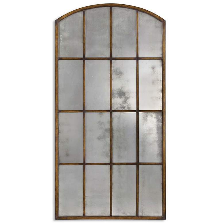Image 1 Uttermost Amiel 82" x 42 1/4" Maple Wash Arch Large Floor Mirror
