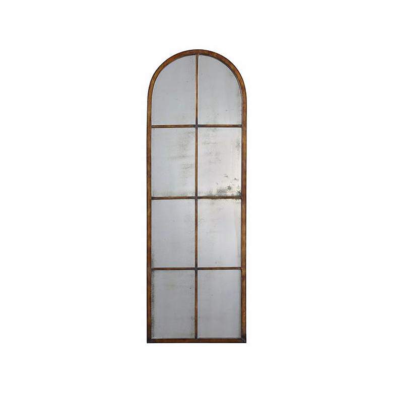 Image 2 Uttermost Amiel Maple Brown 17 inch x 50 inch Arch Top Wall Mirror