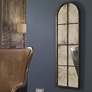 5_Uttermost Amiel Maple Brown 17" x 50" Arch Top Wall Mirror more views