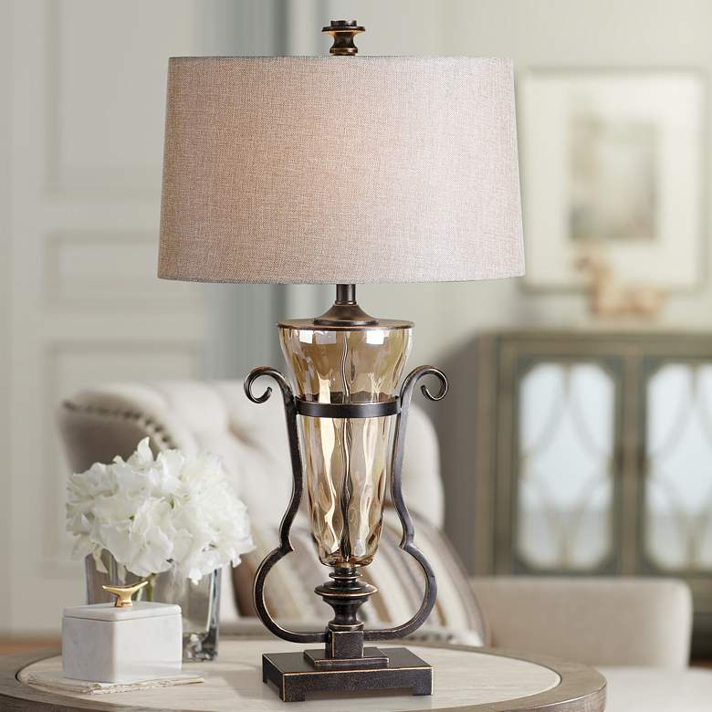 Image 1 Uttermost Amilliana Amber Water Glass Table Lamp