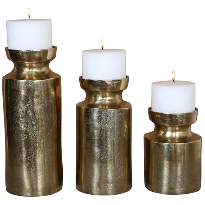 Vintage Brass Pillar Candle Holders Vintage Brass Pillar Candle Holders