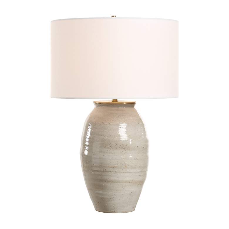 Image 2 Uttermost Amos Light Gray Glaze Ceramic Table Lamp