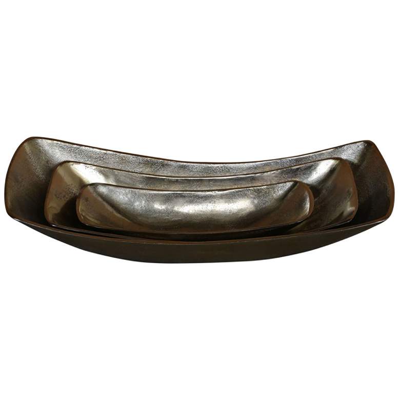 Image 2 Uttermost Anas Antique Brass Decorative Metal Bowls Set of 3