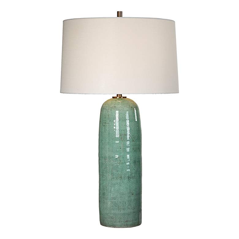 Image 2 Uttermost Andale 30 1/4" Crackled Teal Ceramic Table Lamp