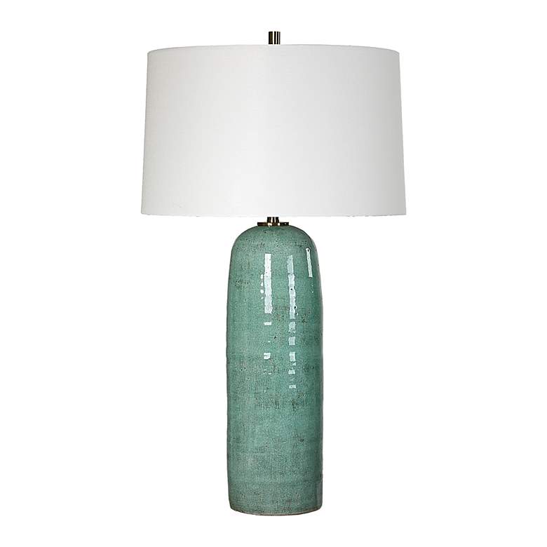 Image 4 Uttermost Andale 30 1/4" Crackled Teal Ceramic Table Lamp more views