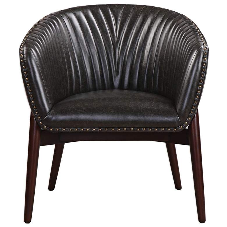 Image 2 Uttermost Anders Onyx Faux Leather Accent Chair more views