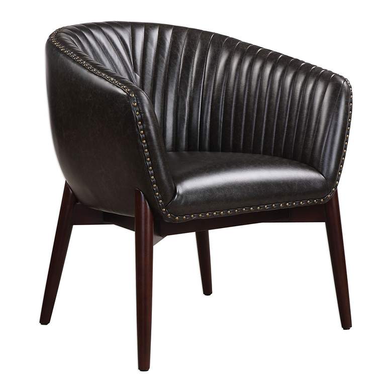 Image 3 Uttermost Anders Onyx Faux Leather Accent Chair more views