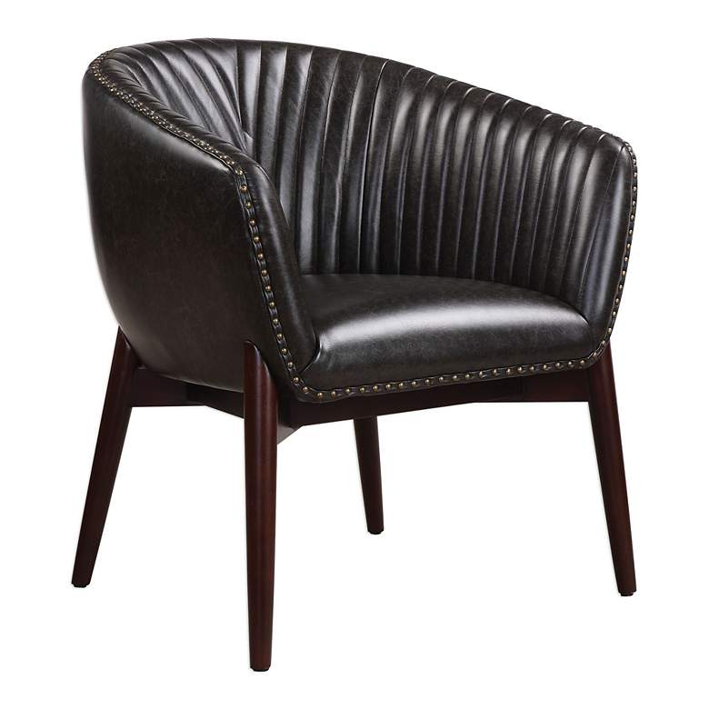 Image 2 Uttermost Anders Onyx Faux Leather Accent Chair more views