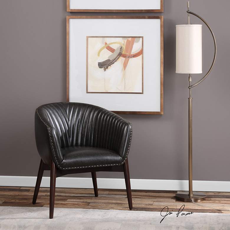 Image 7 Uttermost Anders Onyx Faux Leather Accent Chair more views