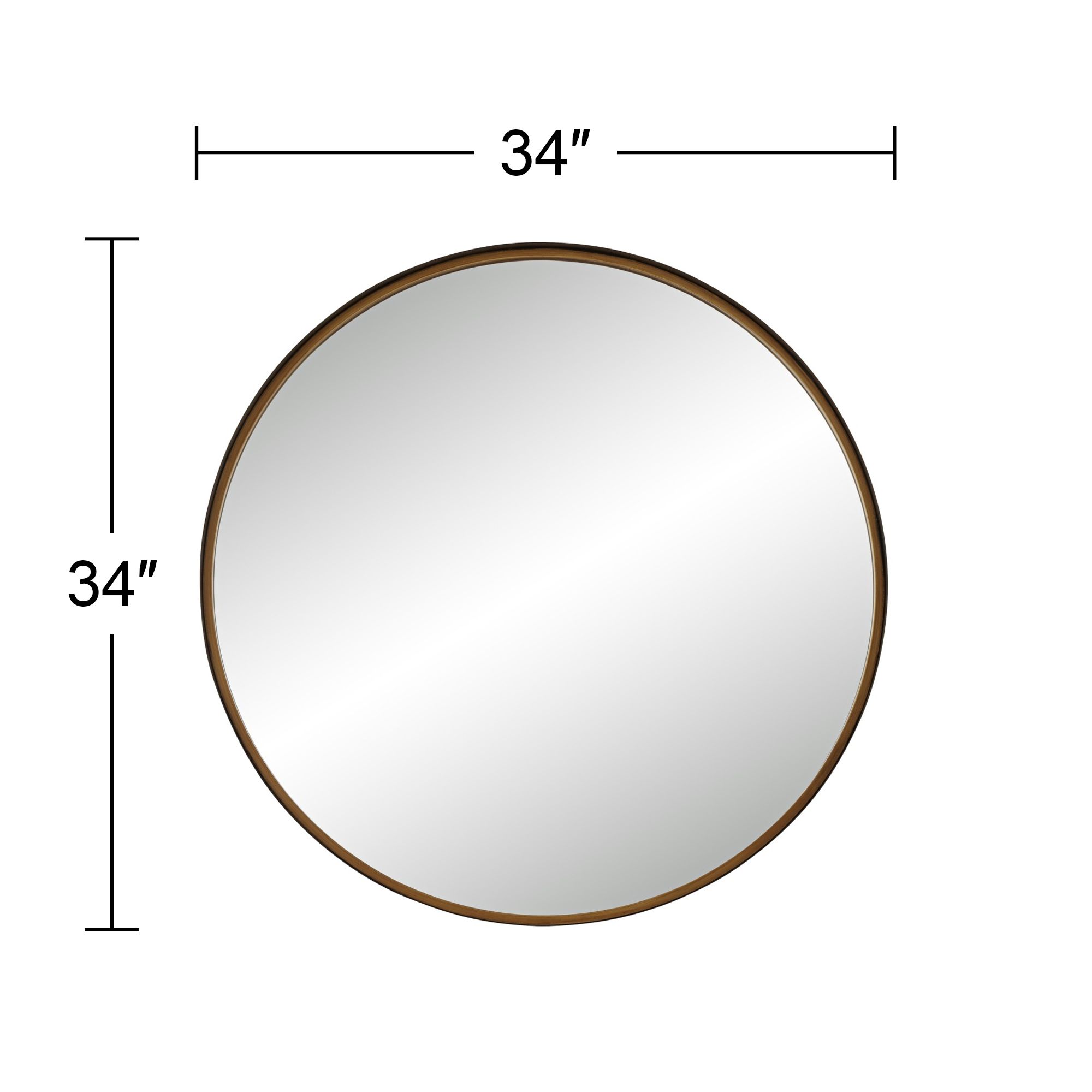 Image 7 Uttermost Andi Black and Gold 34" Round Wall Mirror more views