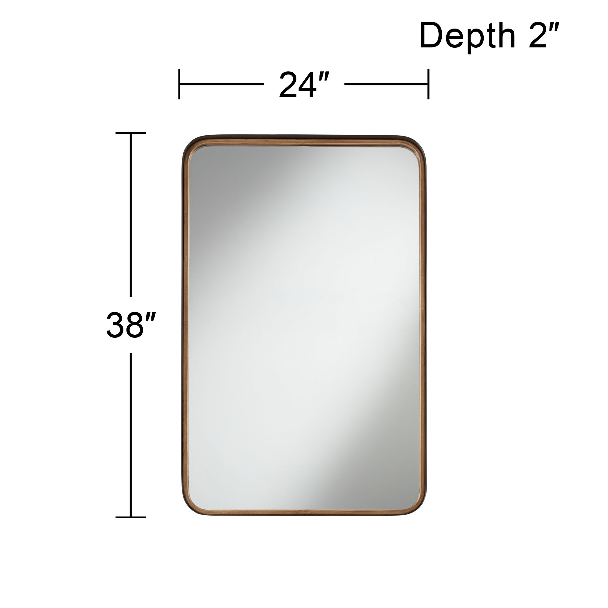 Image 6 Uttermost Andi Gold & Black 24 x 38 Rounded Edge Wall Mirror more views