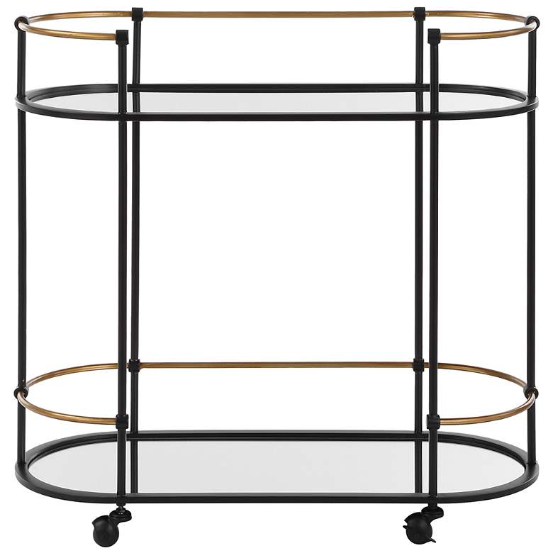 Image 1 Uttermost Andre 32" Wide Satin Black 2-Shelf Bar Cart