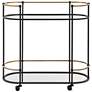 1_Uttermost Andre 32" Wide Satin Black 2-Shelf Bar Cart