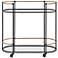 Uttermost Andre 32" Wide Satin Black 2-Shelf Bar Cart