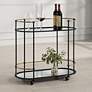 2_Uttermost Andre 32" Wide Satin Black 2-Shelf Bar Cart more views