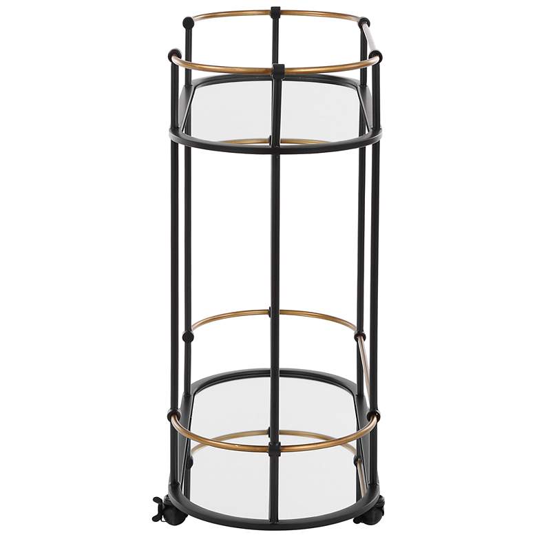 Image 4 Uttermost Andre 32" Wide Satin Black 2-Shelf Bar Cart more views