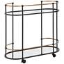 5_Uttermost Andre 32" Wide Satin Black 2-Shelf Bar Cart more views