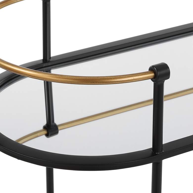 Image 6 Uttermost Andre 32" Wide Satin Black 2-Shelf Bar Cart more views