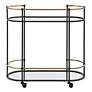 7_Uttermost Andre 32" Wide Satin Black 2-Shelf Bar Cart more views