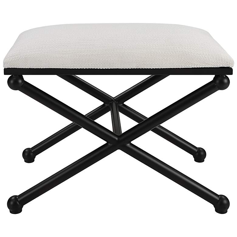 Image 2 Uttermost Andrews 23 1/2" Wide White Fabric Small Bench