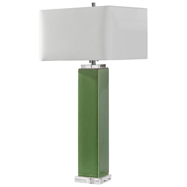Image 3 Uttermost Aneeza Tropical Green Glaze Ceramic Table Lamp more views