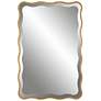 Uttermost Aneta 36" x 24" Scalloped Wood Gold Mirror