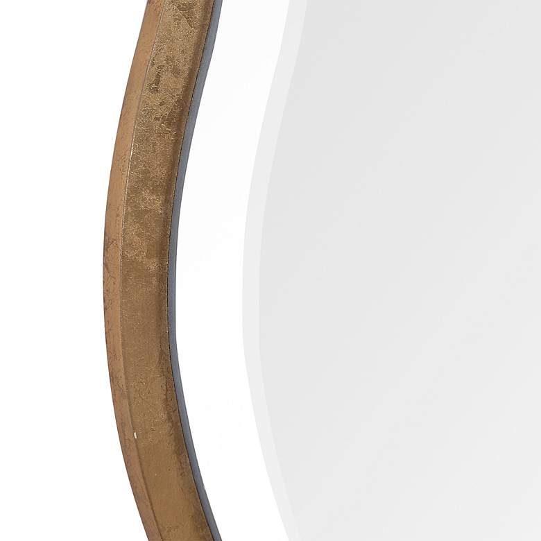 Image 6 Uttermost Aneta Aged Gold 42" Round Scalloped Modern Wall Mirror more views