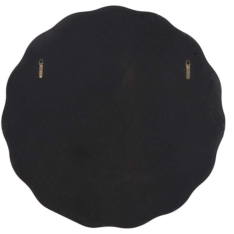 Image 4 Uttermost Aneta Satin Black 42 inch Round Scalloped Wall Mirror more views
