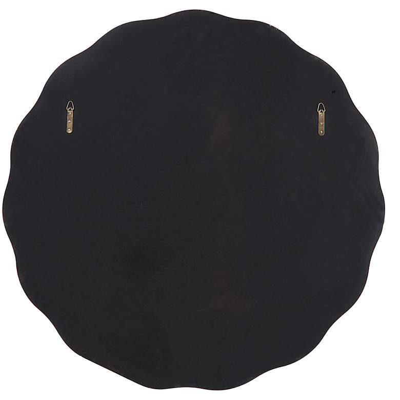 Image 5 Uttermost Aneta Satin Black 42 inch Round Scalloped Wall Mirror more views