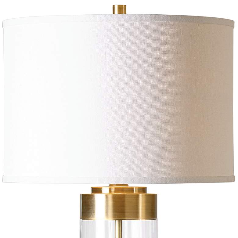 Image 2 Uttermost Angora Brushed Brass Column Table Lamp more views