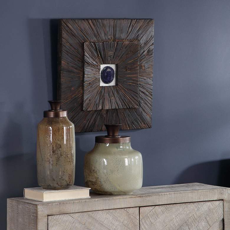 Image 1 Uttermost Anika 20" Square Burnished Wood Wall Art