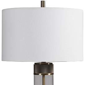 Image4 of Uttermost Anmer 35" High Antiqued Brass and Clear Glass Table Lamp more views