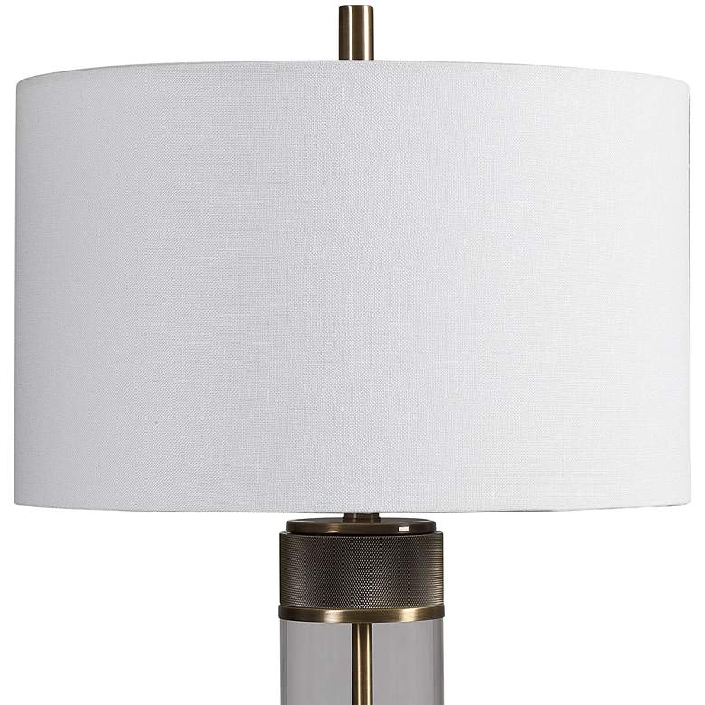 Image 4 Uttermost Anmer 35" High Antiqued Brass and Clear Glass Table Lamp more views